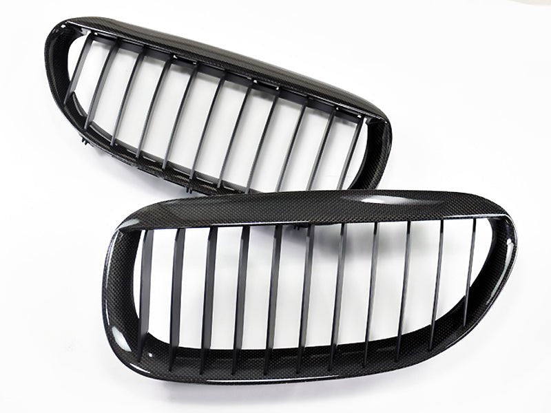 BMW Carbon Fiber Front Grilles - E63 M6 6 Series - JL Motoring