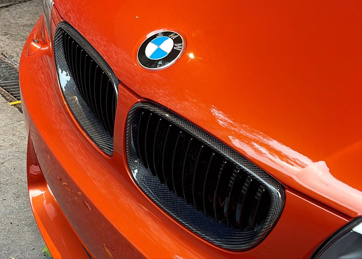 BMW Carbon Fiber Front Grilles - E82 E88 1 Series Coupe Convertible - JL Motoring