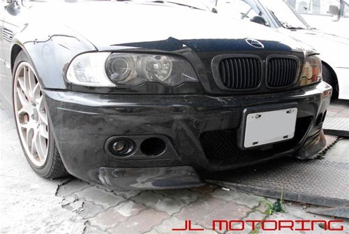 BMW E46 M3 CSL Style Carbon Fiber Front Splitters - JL Motoring