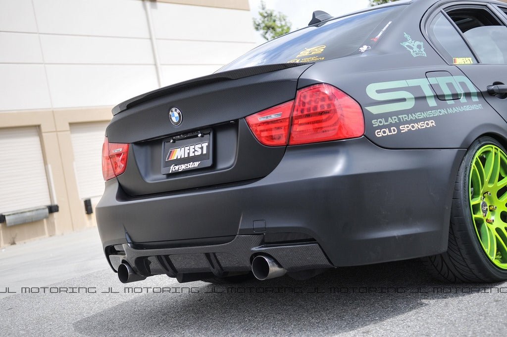 BMW E90 3 Series M Tech Performance Style Carbon Fiber Rear Diffuser - JL Motoring