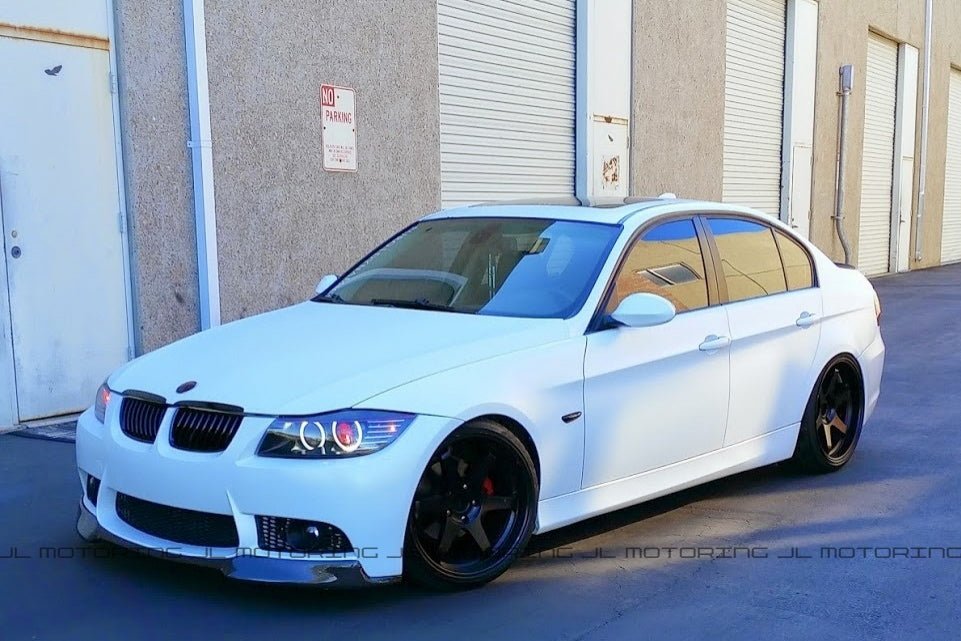 BMW E90 E91 3 Series M3 Style Bumper Carbon Fiber Front Lip - JL Motoring