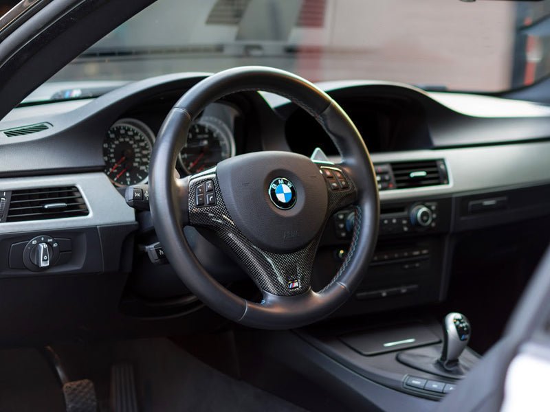 BMW E90 E92 E93 3 Series Carbon Fiber Steering Wheel Trim - JL Motoring