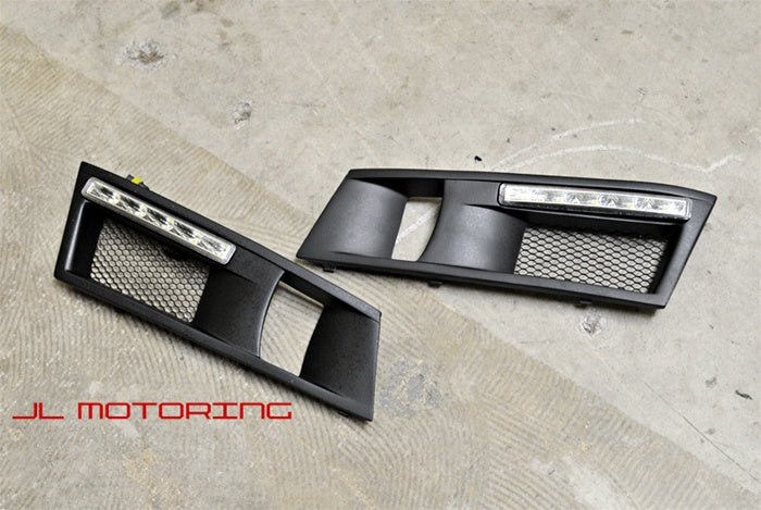 BMW F10 5 Series Fog Light Covers with LED Daytime Running Lights - JL Motoring