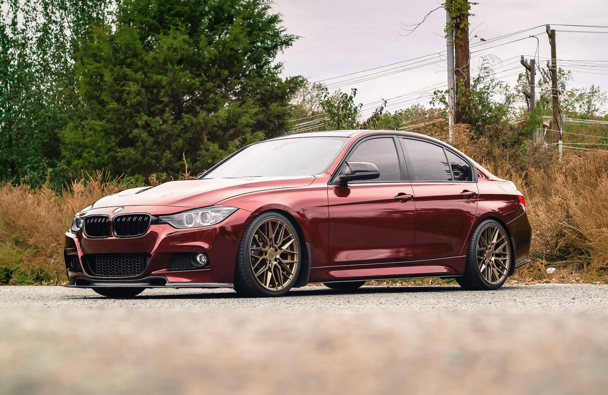 BMW F30 3 Series M Sport V2 Carbon Fiber Front Lip - JL Motoring