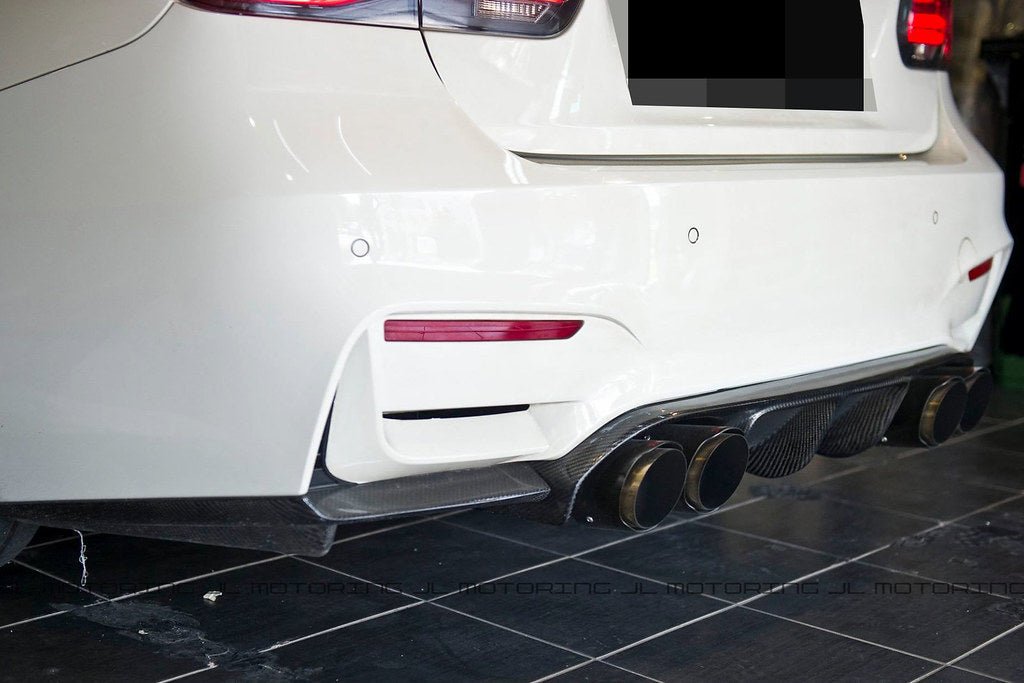 BMW F30 M3 Style Rear Bumper Carbon Fiber Rear Diffuser - JL Motoring