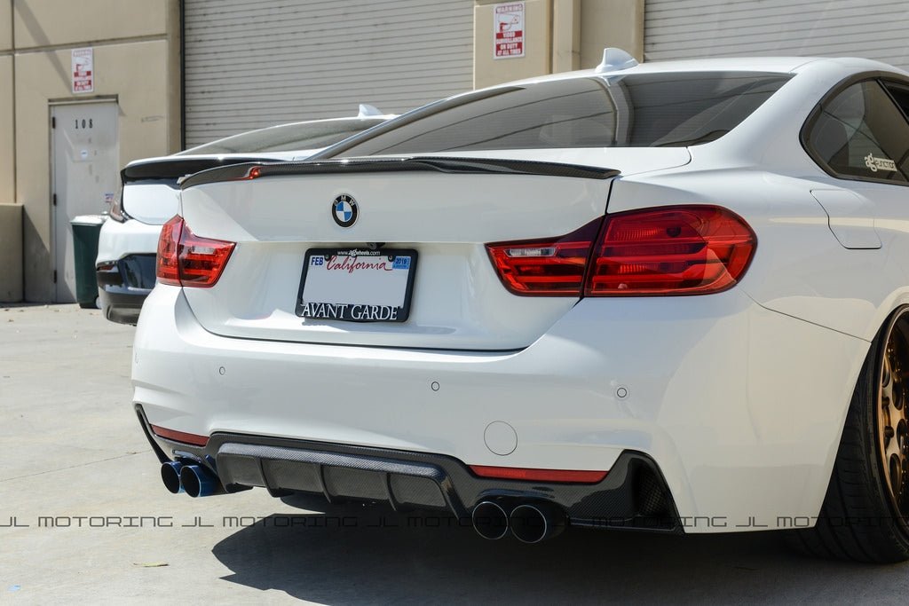 BMW F32 4 Series M Sport Performance Carbon Fiber Rear Diffuser - Quad - JL Motoring