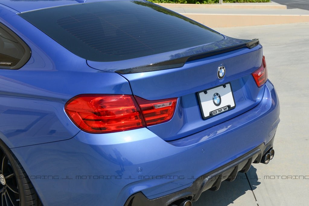 BMW F32 4 Series M Sport Performance Carbon Fiber Rear Diffuser - Quad - JL Motoring