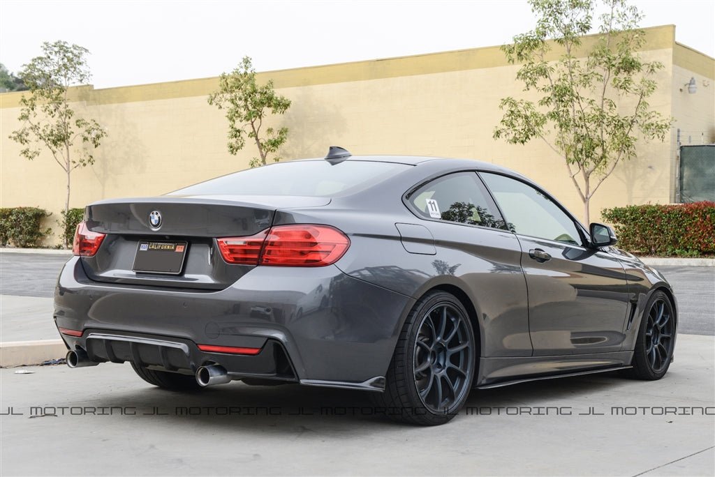 BMW F32 F33 F36 Carbon Fiber Rear Bumper Side Skirts - JL Motoring