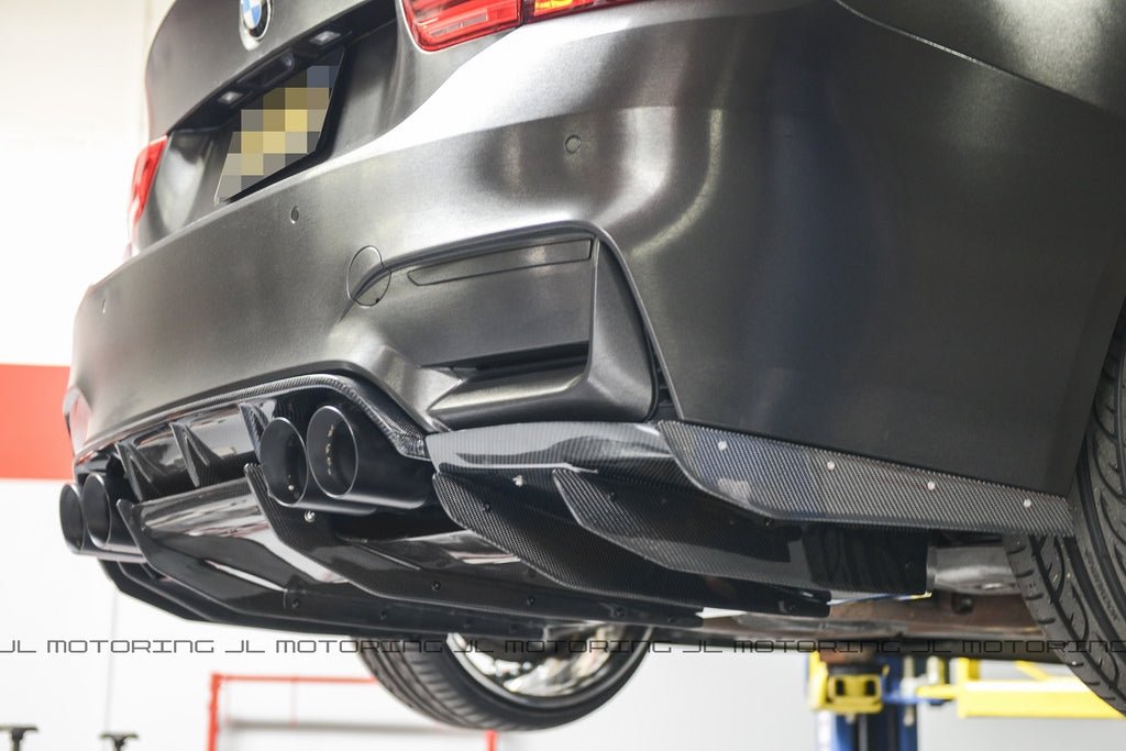BMW F80 F82 F83 M3 M4 Varis Style Carbon Fiber Rear Diffuser - JL Motoring
