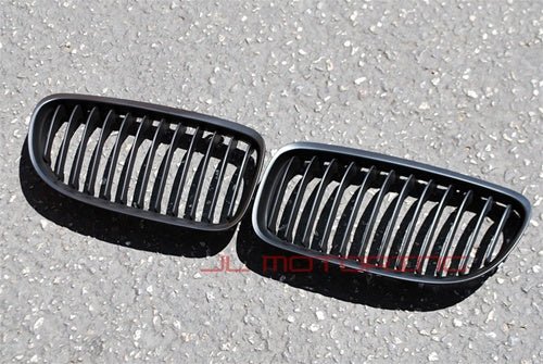 BMW Matte Black Front Grilles - E82 E88 1 Series Coupe Convertible - JL Motoring