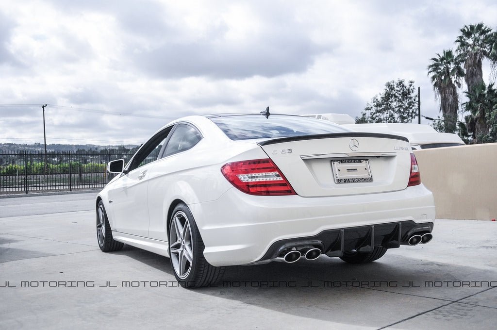 Mercedes Benz W204 C63 2012+ Big Fins Carbon Fiber Rear Diffuser - JL Motoring