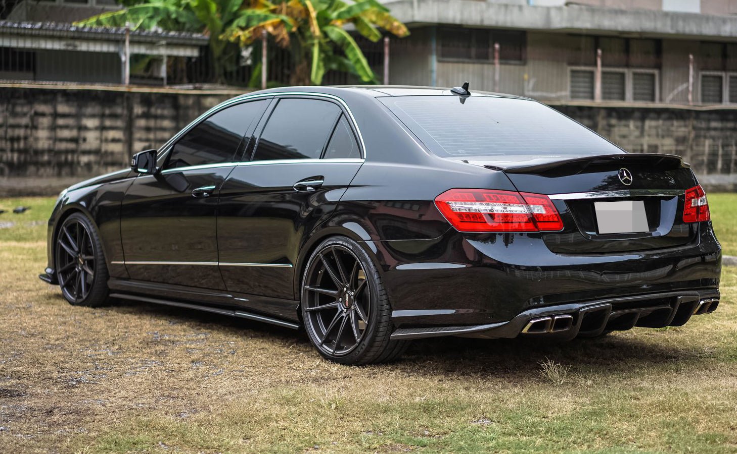 Mercedes Benz W212 E Class Carbon Fiber Rear Bumper Extensions - JL Motoring