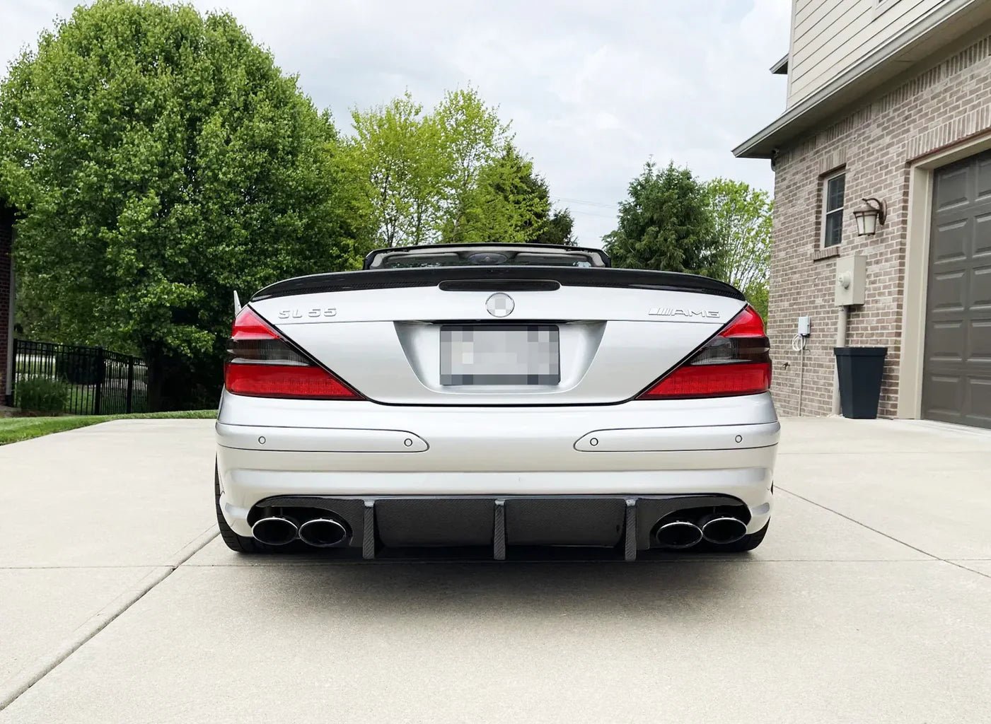 Mercedes R230 SL 55 AMG Carbon Fiber Rear Diffuser - JL Motoring