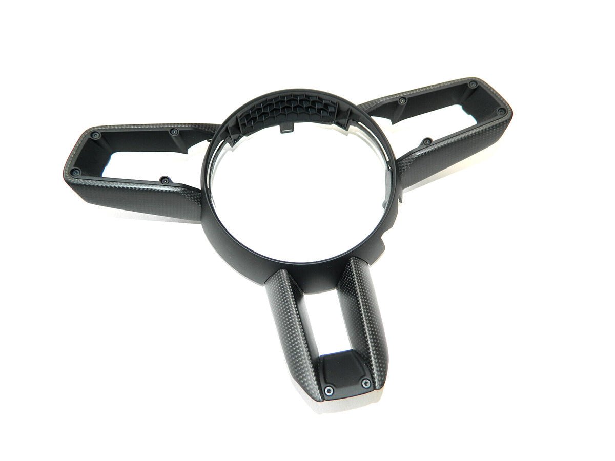 Porsche Taycan Carbon Fiber Steering Wheel Trim - JL Motoring