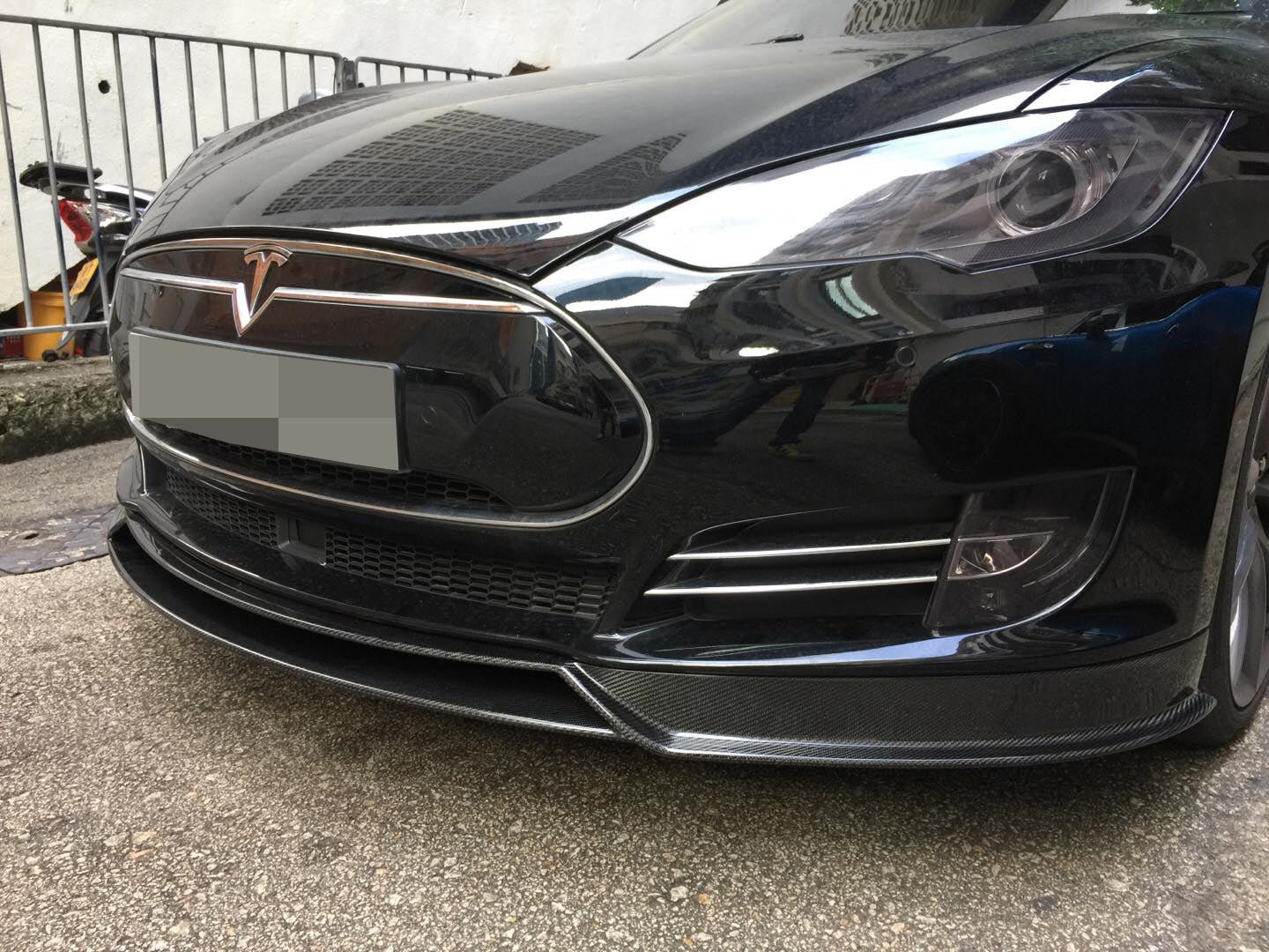 Tesla Model S Carbon Fiber Front Lip - JL Motoring
