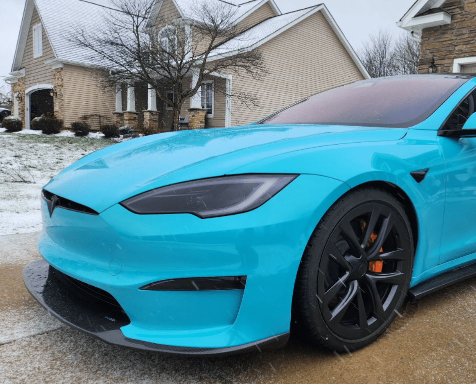 Tesla Model S Carbon Fiber Front Lip 2021+ - JL Motoring