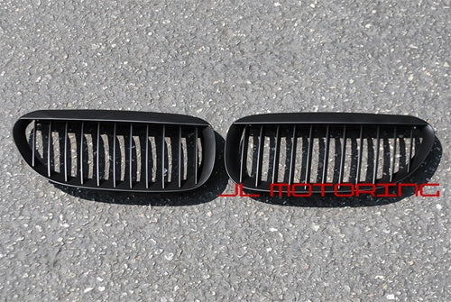 BMW Matte Black Front Grilles - E63 E64 6 Series M6 - JL Motoring