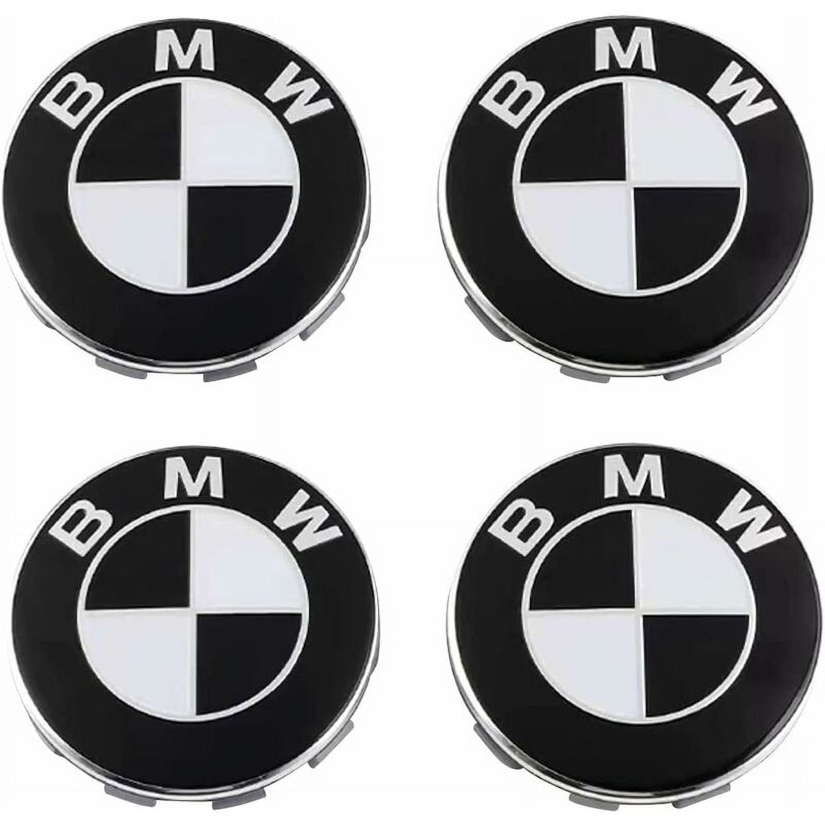 BMW Black White Wheel Caps - JL Motoring