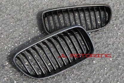 BMW Carbon Fiber Front Grilles - E82 E88 1 Series Coupe Convertible - JL Motoring