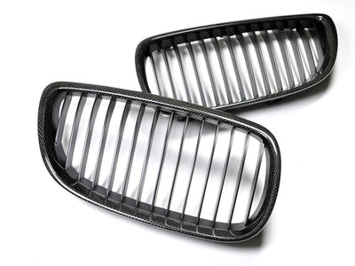 BMW Carbon Fiber Front Grilles - E92 E93 LCI 3 Series 2011+ - JL Motoring