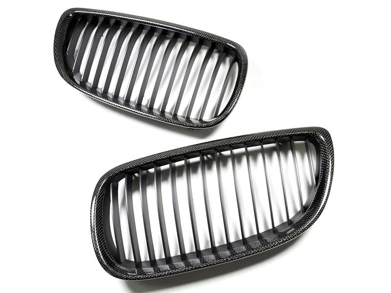BMW Carbon Fiber Front Grilles - E92 E93 LCI 3 Series 2011+ - JL Motoring