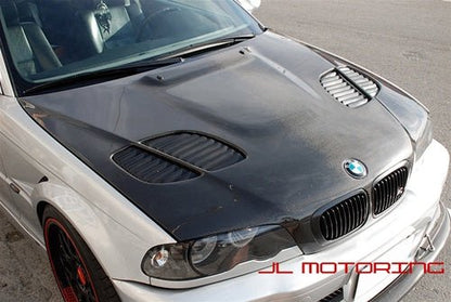 BMW E46 GTR Style Carbon Fiber Hood - JL Motoring