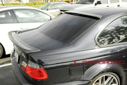 BMW E46 M3 3 Series Coupe CSL Style Add On Carbon Fiber Trunk Spoiler - JL Motoring