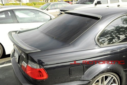 BMW E46 M3 3 Series Coupe CSL Style Add On Carbon Fiber Trunk Spoiler - JL Motoring