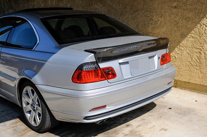 BMW E46 M3 3 Series Coupe CSL Style Add On Carbon Fiber Trunk Spoiler - JL Motoring