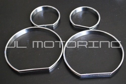 BMW E46 M3 STYLE Chrome Cluster Gauge Dial Rings - E46 - JL Motoring