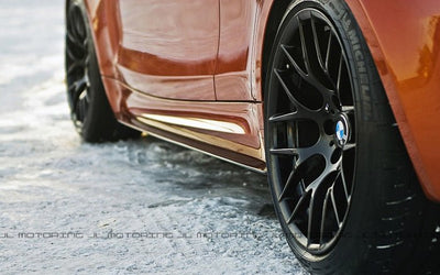 BMW E82 1M Carbon Fiber Side Skirts side view - JL Motoring