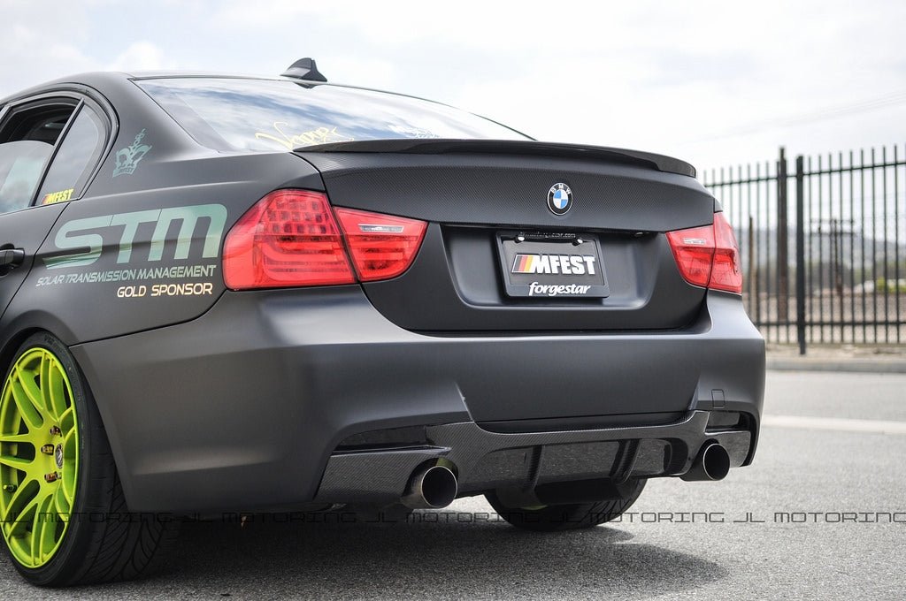 BMW E90 3 Series M Tech Performance Style Carbon Fiber Rear Diffuser - JL Motoring