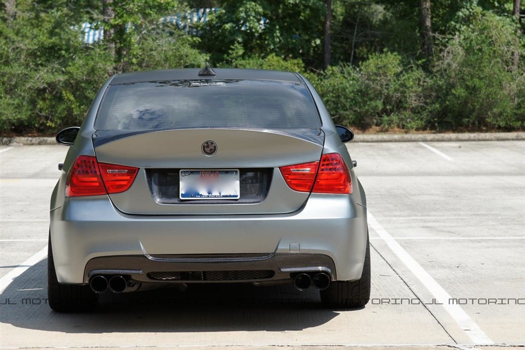 BMW E90 E91 3 Series 328 335 M Sport Carbon Fiber Rear Diffuser - JL Motoring