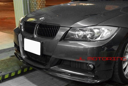 BMW E90 E91 3 Series M Sport 3D Style Carbon Fiber Front Lip - JL Motoring
