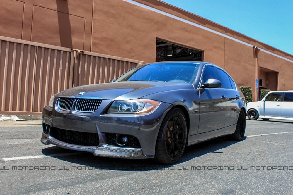 BMW E90 E91 3 Series M3 Style Bumper Carbon Fiber Front Lip - JL Motoring