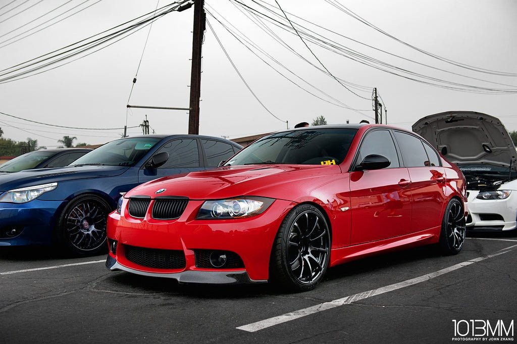 BMW E90 E91 3 Series M3 Style Bumper Carbon Fiber Front Lip - JL Motoring