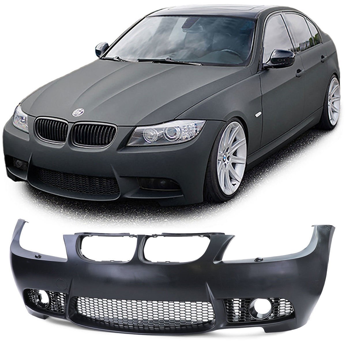 BMW E90 E91 3 Series M3 Style Front Bumper - JL Motoring