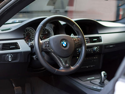 BMW E90 E92 E93 3 Series Carbon Fiber Steering Wheel Trim - JL Motoring