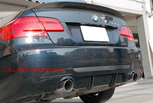 BMW E92 335is M Tech Carbon Fiber Rear Diffuser Cover - JL Motoring