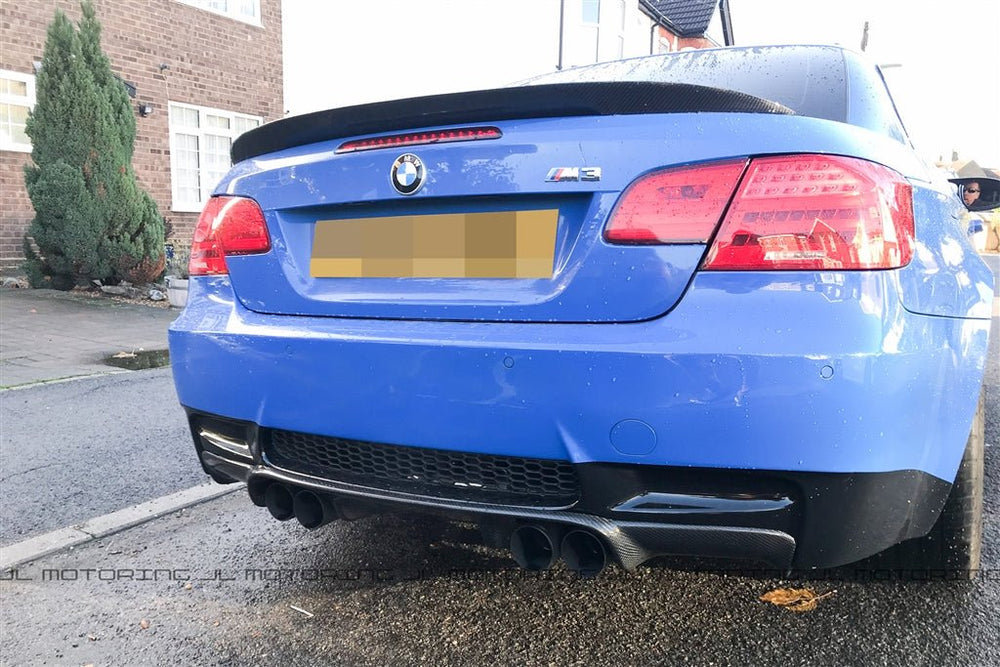 E93 Rear Diffuser BMW E92 E93 M3 3D Style Carbon Fiber Rear Diffuser - JL Motoring