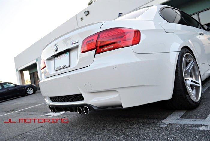 Real Carbon Fiber Rear Bumper Diffuser For BMW E92 E93 M3 - V Style, Full Size, Glossy UV Coated, Black
