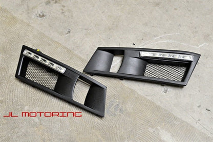 BMW F10 5 Series Fog Light Covers with LED Daytime Running Lights - JL Motoring