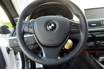 BMW F10 F11 F12 F13 Carbon Fiber Steering Wheel Trim - JL Motoring