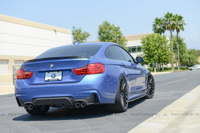 BMW F32 4 Series M Sport Performance Carbon Fiber Rear Diffuser - Quad - JL Motoring