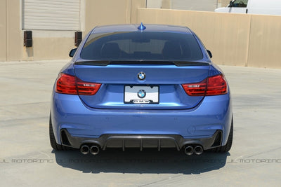 BMW F32 4 Series M Sport Performance Carbon Fiber Rear Diffuser - Quad - JL Motoring
