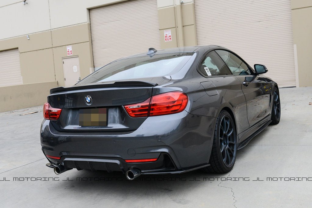 BMW F32 F33 F36 Carbon Fiber Rear Bumper Side Skirts - JL Motoring