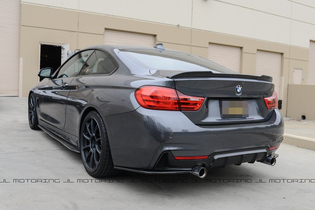 BMW F32 F33 F36 Carbon Fiber Rear Bumper Side Skirts - JL Motoring
