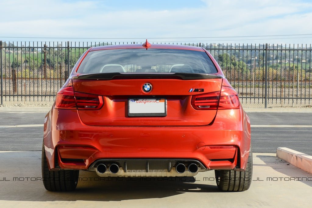 BMW F80 M3 F30 3 Series M Style Carbon Fiber Trunk Spoiler - JL Motoring