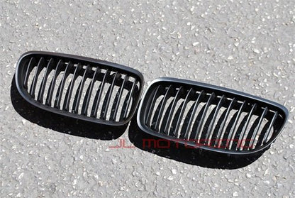 BMW Matte Black Front Grilles - E82 E88 1 Series Coupe Convertible - JL Motoring