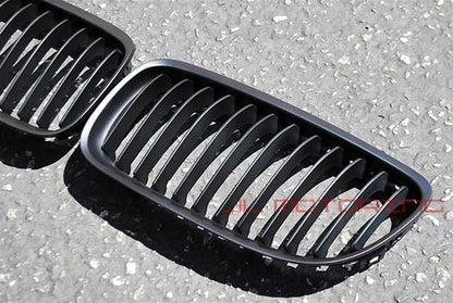 BMW Matte Black Front Grilles - E82 E88 1 Series Coupe Convertible - JL Motoring